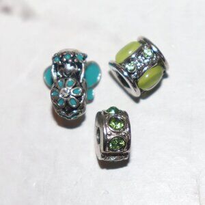 Panda style bead lot Fairy girl and greens bead charm